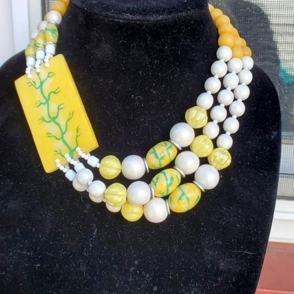 Vintage Triple Strand‎  Artisan Necklace - Picture 4 of 9